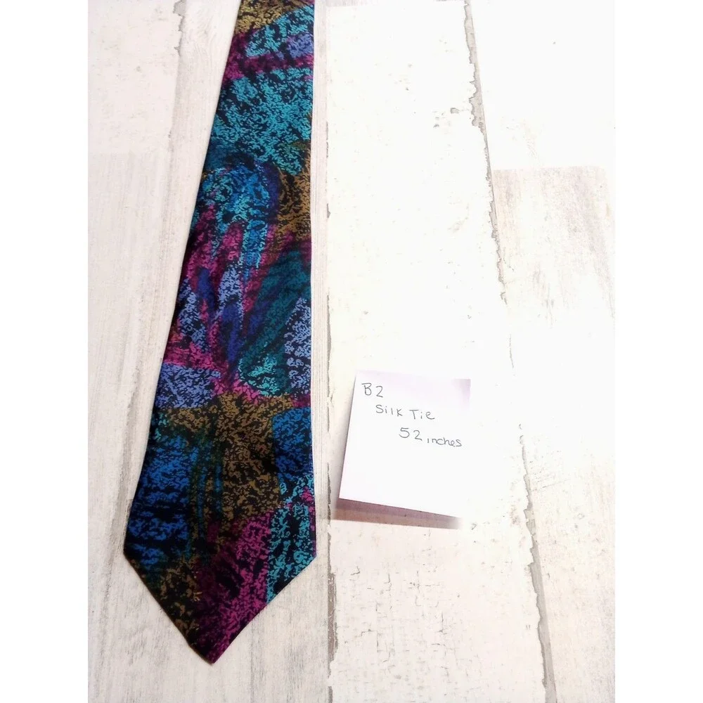 Vibrant Multicolor Abstract Italian Tie Silk Made In The USA
